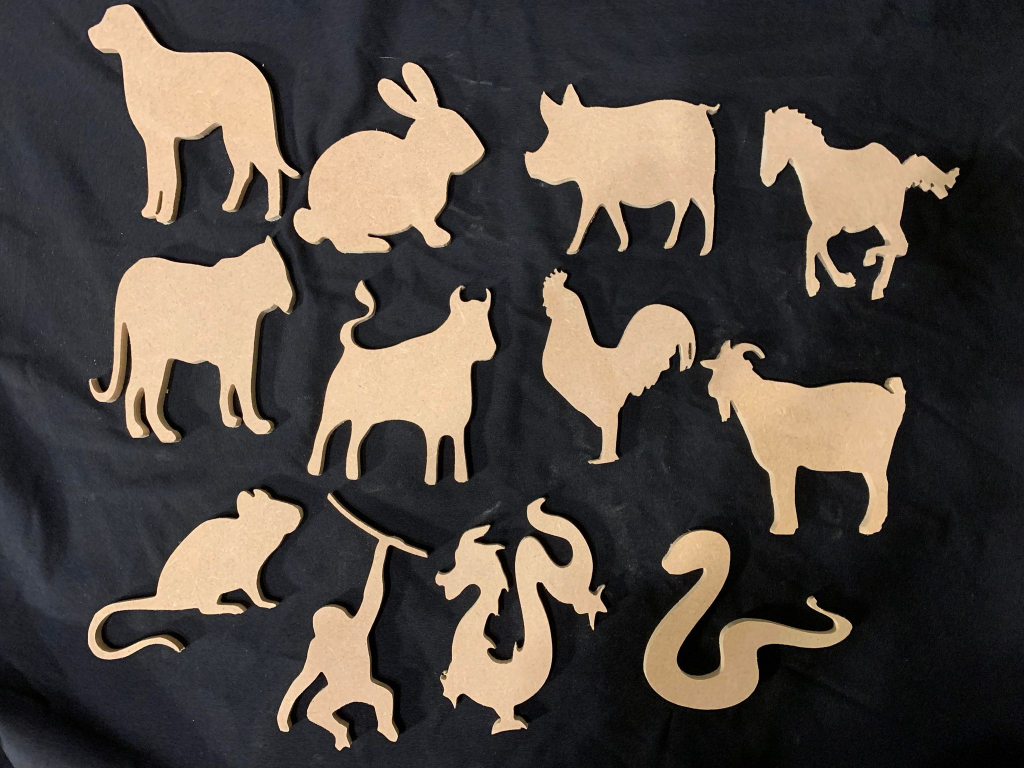 PACK OF 12 6MM CHINESE NEW YEAR ZODIAC ANIMALS - Ideal For Chinese New Year or Cultural Play And Crafts