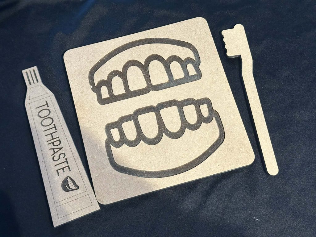 Tooth Board, Brush & Tooth Paste - great for sensory play trays