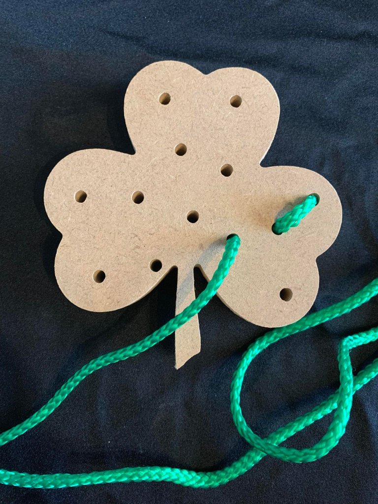 Threading Shamrock - Great For St. Patricks Day Activities