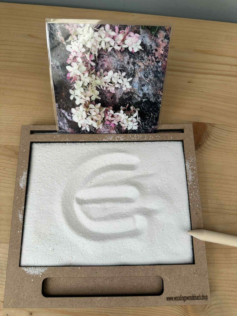 Small Sand Writing Tray ideal for mark making and strengthen hand muscles for writing
