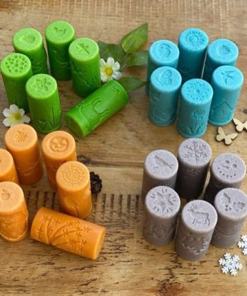 Let’s Roll Seasons set from Yellow Door large set of 24 rollers great for playdoh or sand play - Image 1