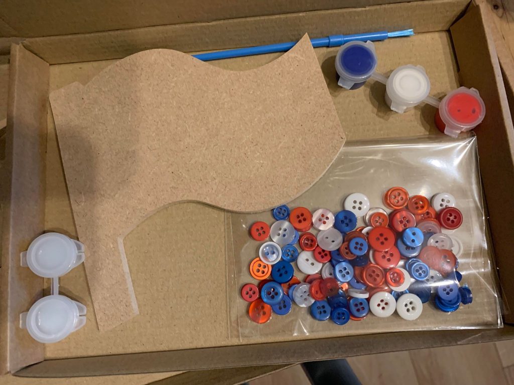 Flag Button Craft Box