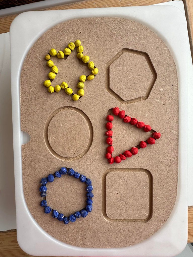 IKEA Flisat Carved Shapes lid ideal for pre writing activities to strengthen hand muscles for writing