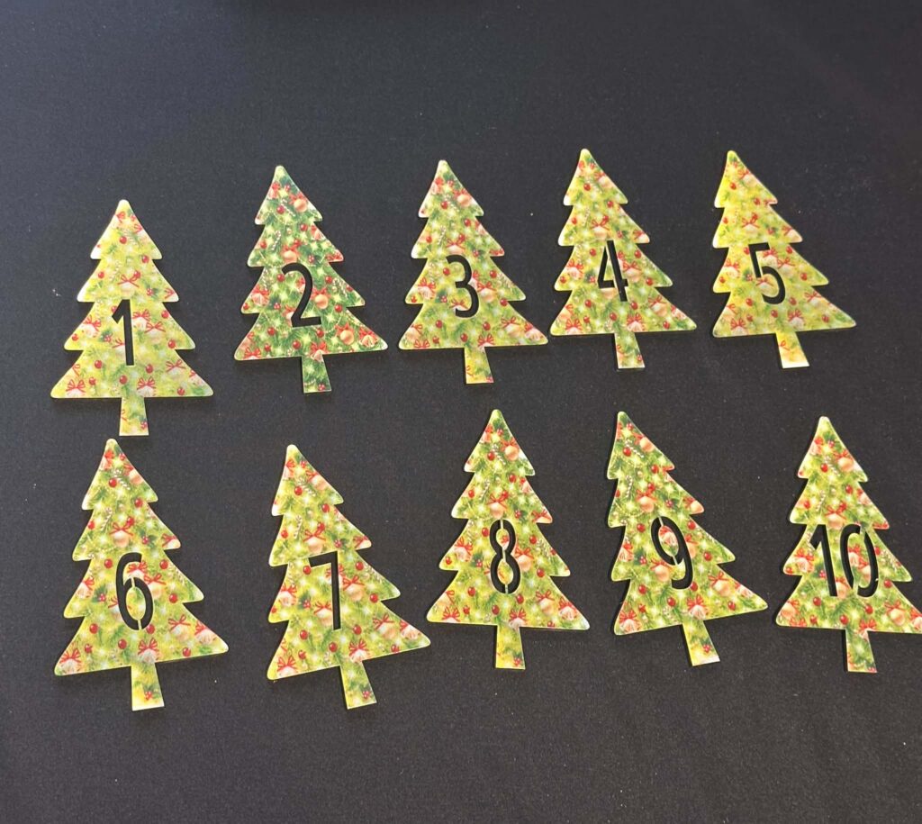 UV Printed Christmas Tree Numbers