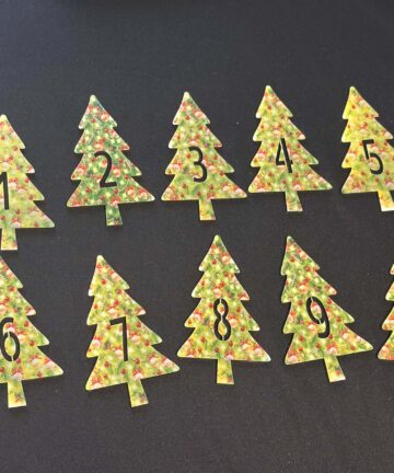 UV Printed Christmas Tree Numbers - Image 1
