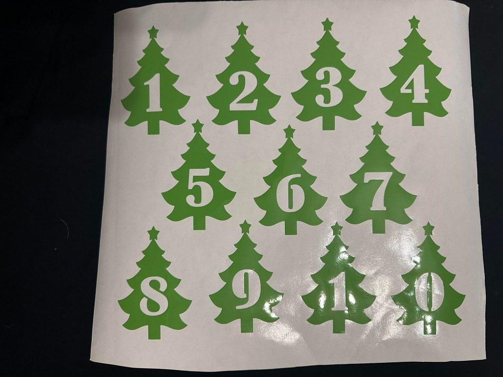Christmas Tree Number Stickers