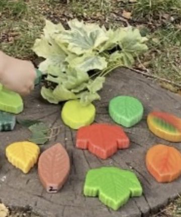 Yellow Door Sensory Stone Play Leaves, ideal for sensory play, play doh, and rubbing - Image 2