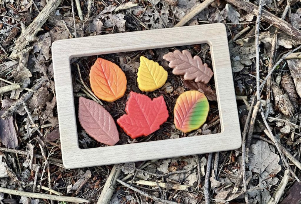 Yellow Door Sensory Stone Play Leaves, ideal for sensory play, play doh, and rubbing