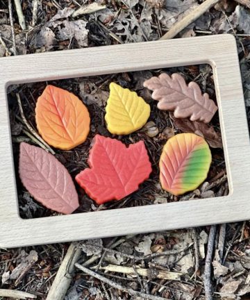 Yellow Door Sensory Stone Play Leaves, ideal for sensory play, play doh, and rubbing - Image 3