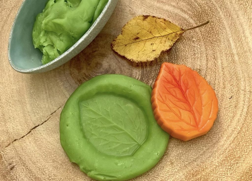 Yellow Door Sensory Stone Play Leaves, ideal for sensory play, play doh, and rubbing