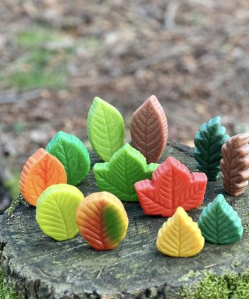 Yellow Door Sensory Stone Play Leaves, ideal for sensory play, play doh, and rubbing - Image 5