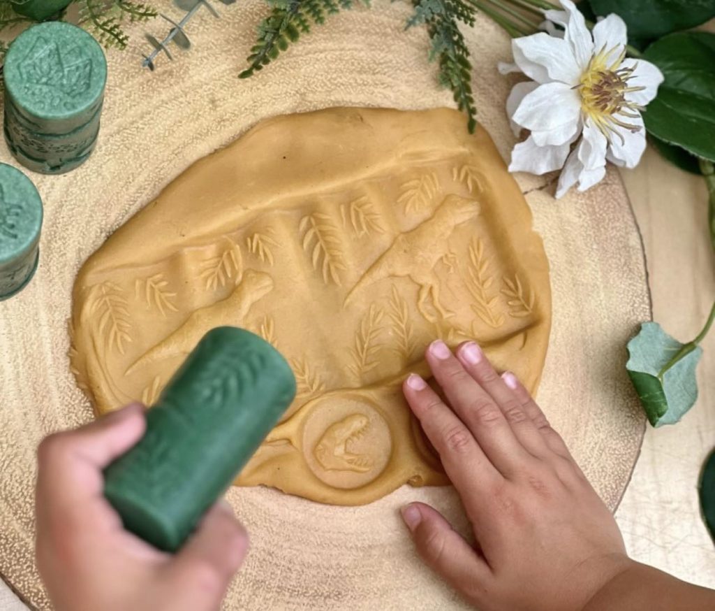 Yellow Door Let’s Roll Dinosaur Set, Great for play doh or sand play
