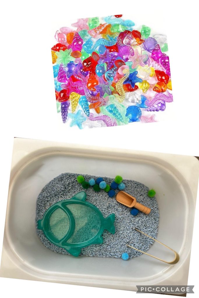 Fish sensory set ideal for rice play, or small world play