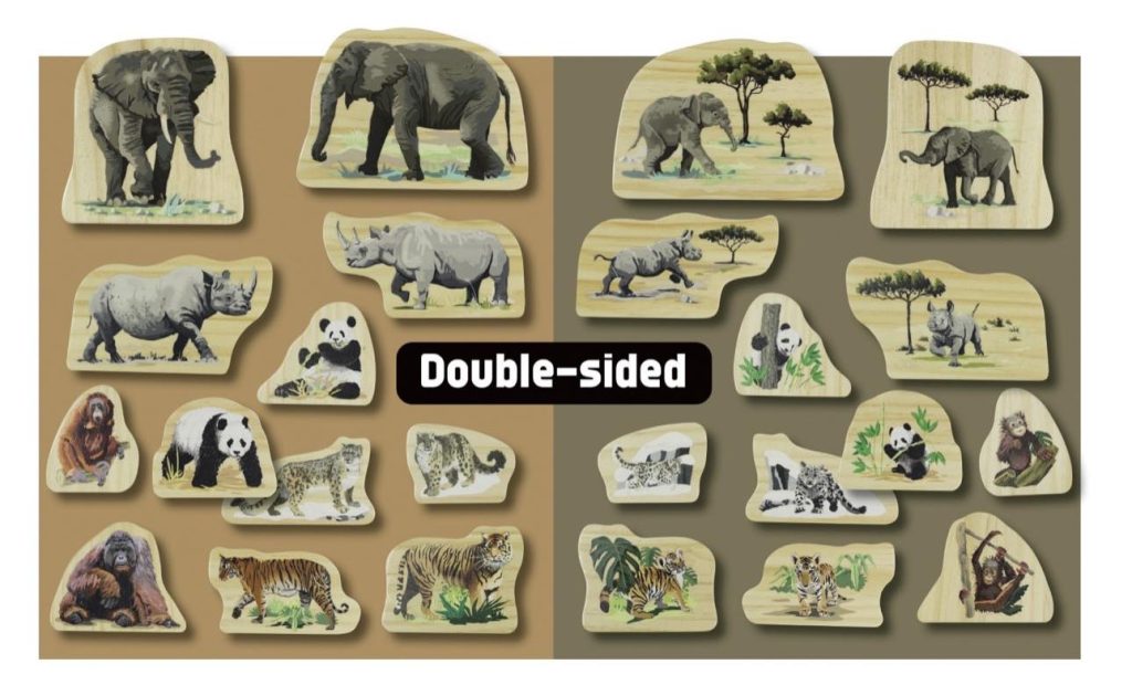 Endangered Animal Families Wooden Characters ideal for small world play