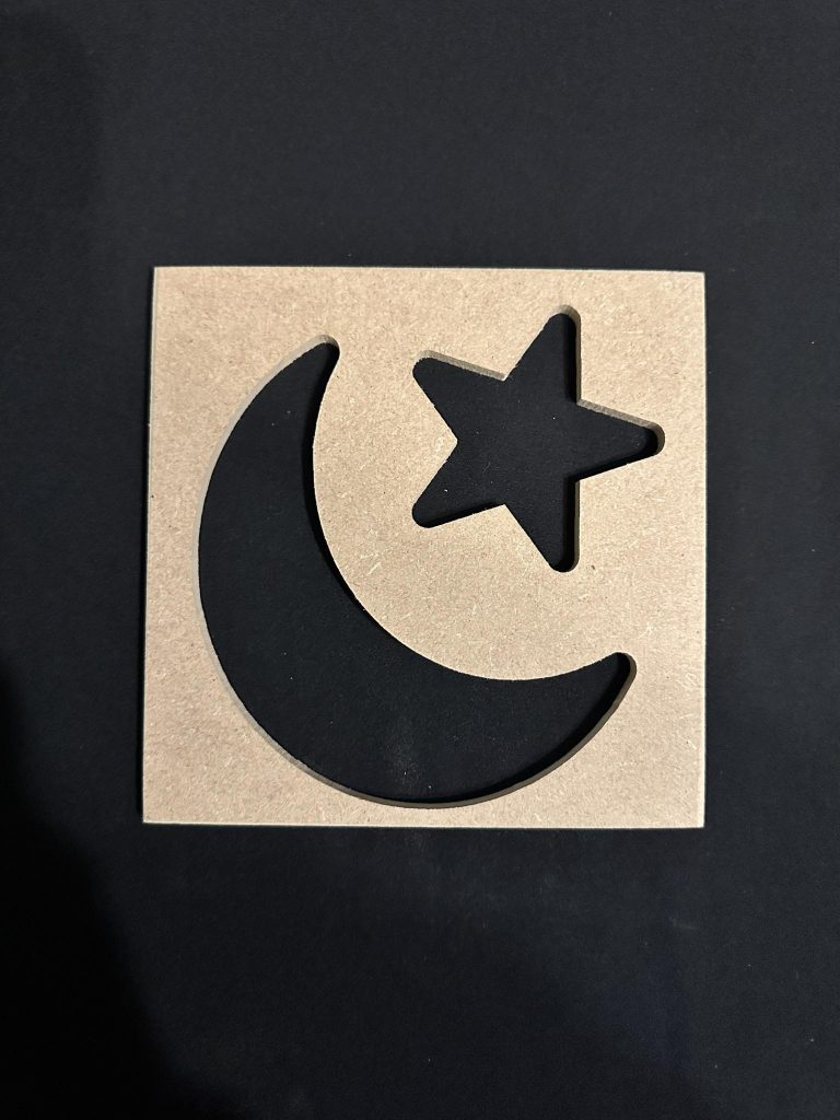 Moon and star cut out