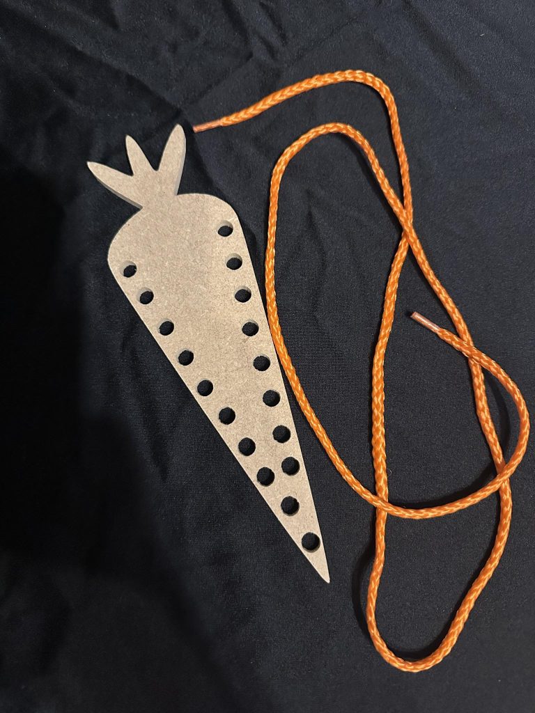 Threading carrot great fine motor skills activity