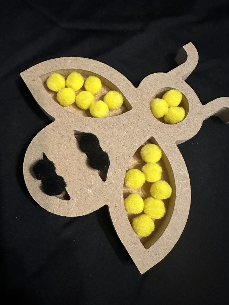 Bee tray great for rice or chick pea sensory play