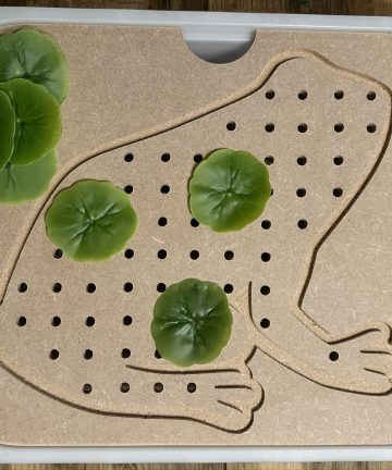 Ikea Flisat Frog peg board activity lid Ideal for fine motor skills - Image 2