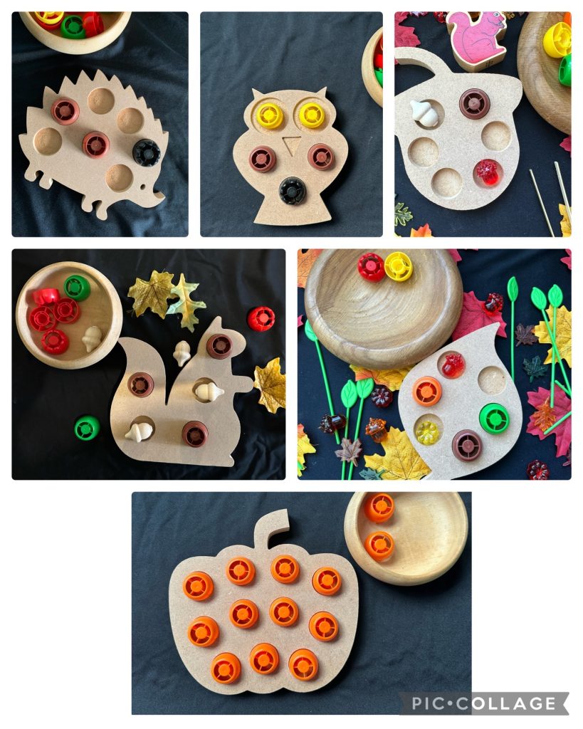 Autumn Pouch starter set great fine motor skills activity with loose parts or pouch lids