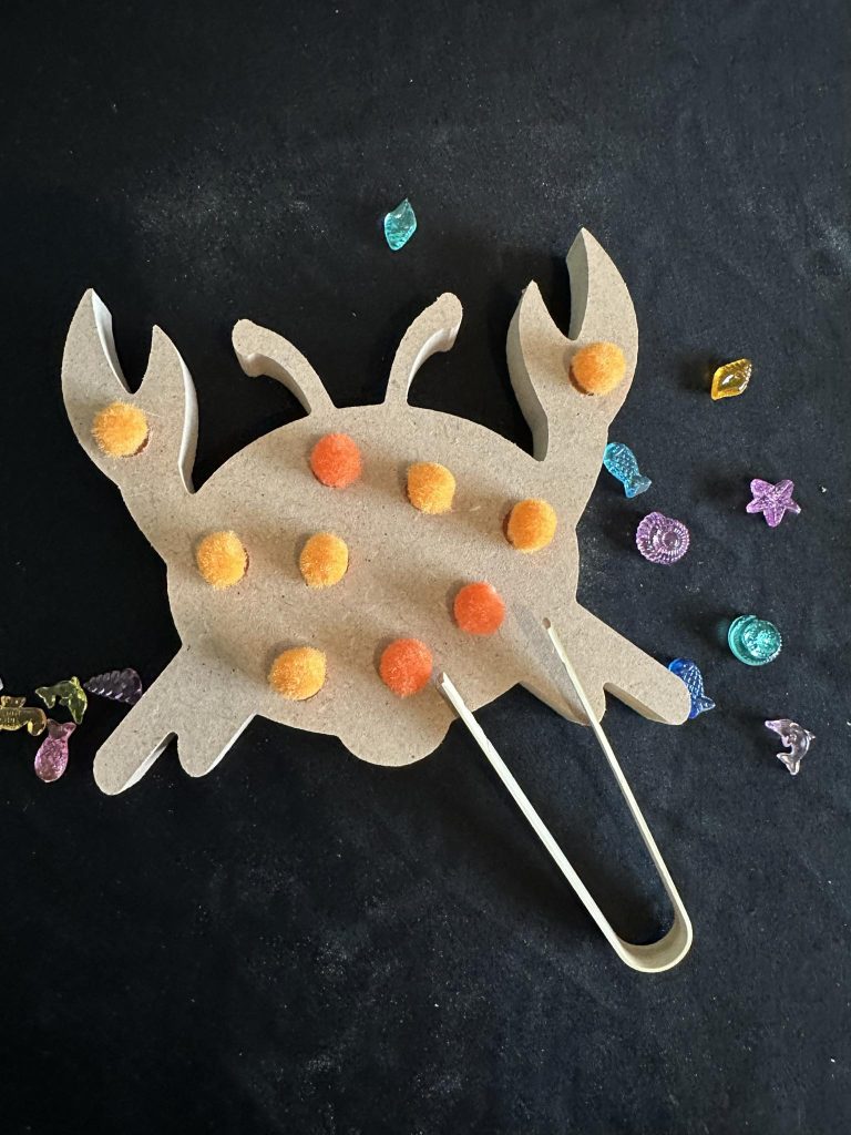 Fine Motor skills Crab Great activity to get those fingers working