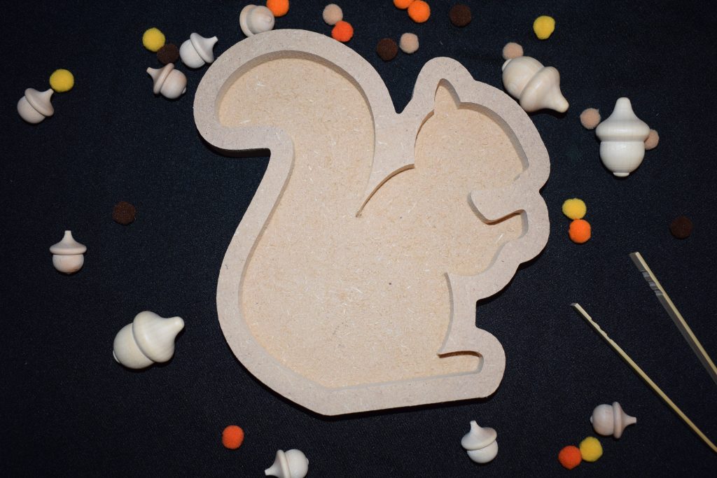 Squirrel Tray. Great for rice or chick pea sensory play