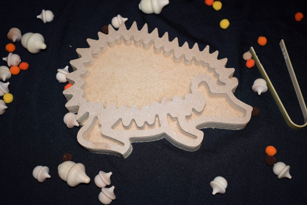 Hedgehog Tray. Great for Nature Sensory Play when used with Rice or Sand
