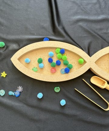 Fish tray great sensory rice, or chick pea play - Image 2