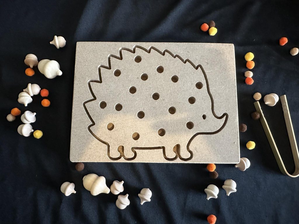Hedgehog Fine motor skills board great from getting those fingers working