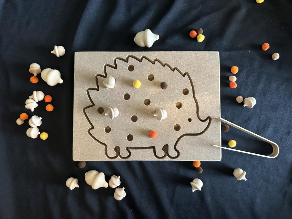 Hedgehog Fine motor skills board great from getting those fingers working