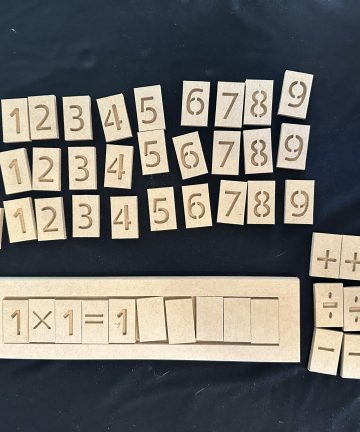 Maths tray complete with numbers, blanks and maths symbols - Image 2