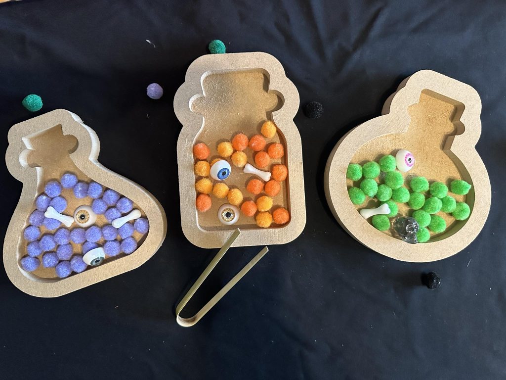 Potion bottle trays, great for sensory trays