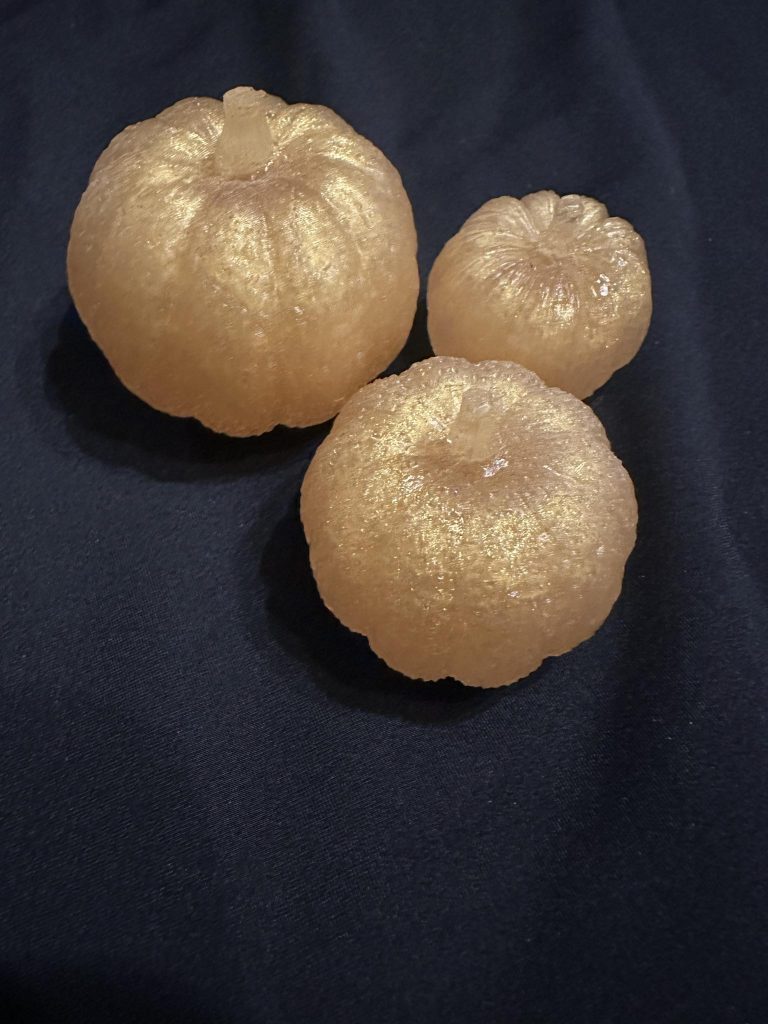 Resin pumpkins set of 3 -  Great for Halloween or Autumn