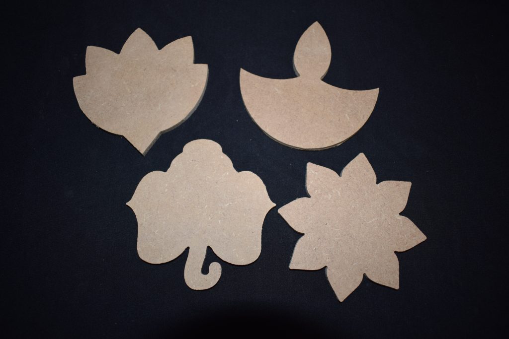 Diwali Craft Pack - Includes 4 Blanks, Ideal for painting or using in your Diwali or Religious Crafts