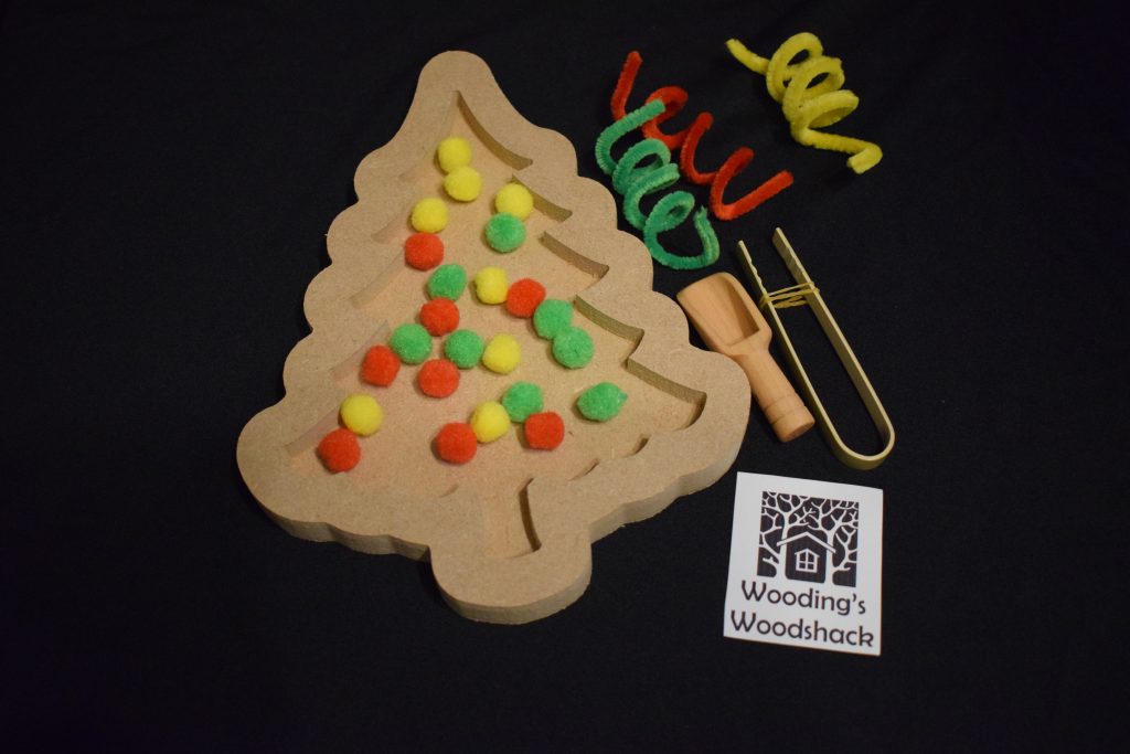 Christmas Tree Tray Set - Ideal For Christmas or Winter Themed Loose Parts Play Filled With Sand Or Rice