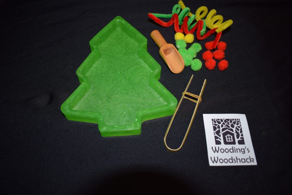 Resin Christmas Tree Tray Set - ideal for Christmas Loose Parts Or Sensory Play