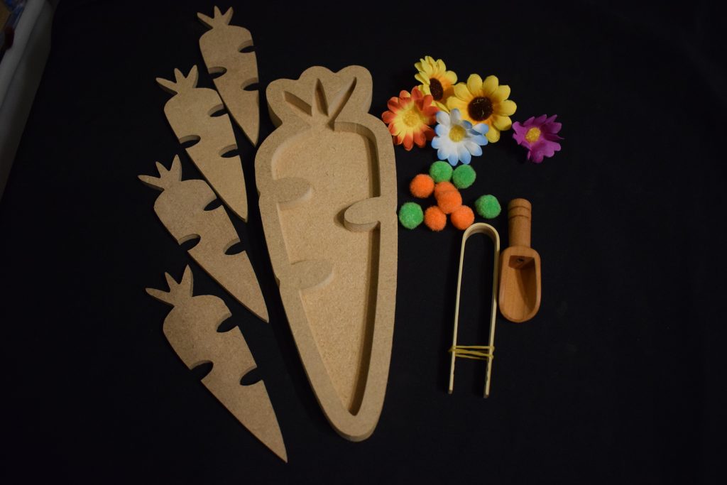 Carrot sensory set - Ideal for Easter, Spring or Seasons Play filled with rice or sand