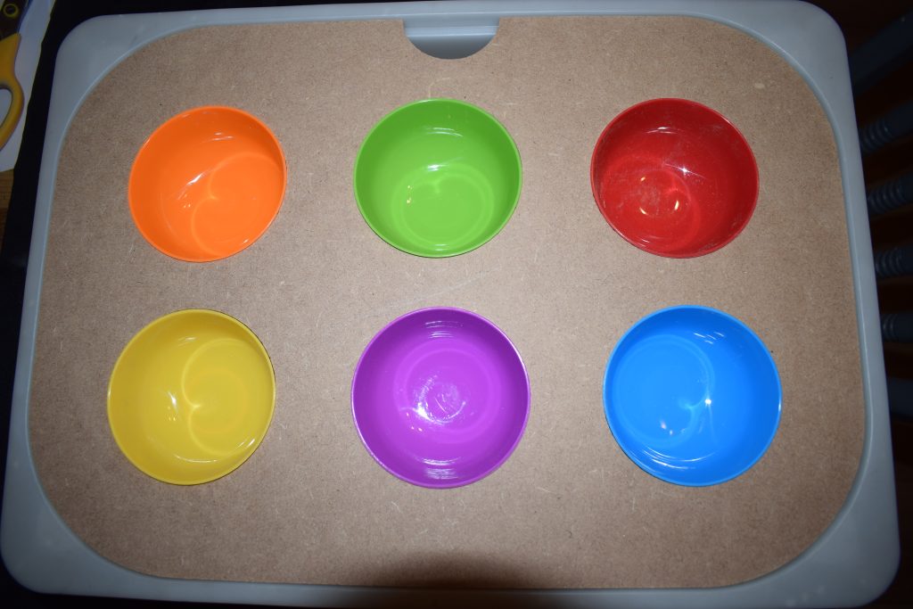 Flisat Large Colour Sorting Activity Lid With Bowls - Great For Help Learning Colours and Activities With Colours