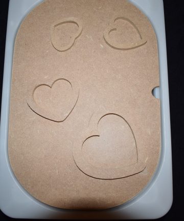 Ikea Flisat Double Sided Heart & Flower Activity Lid - Great To Fill With Sand Or Rice For Valentines Or Mothers Day Activities - Image 1