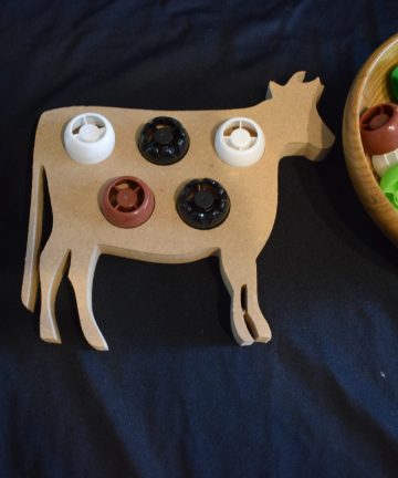 Cow Pouch Lid  – Great For Farm, Nature Or Animal Fine Motor Skills Activities - Image 2
