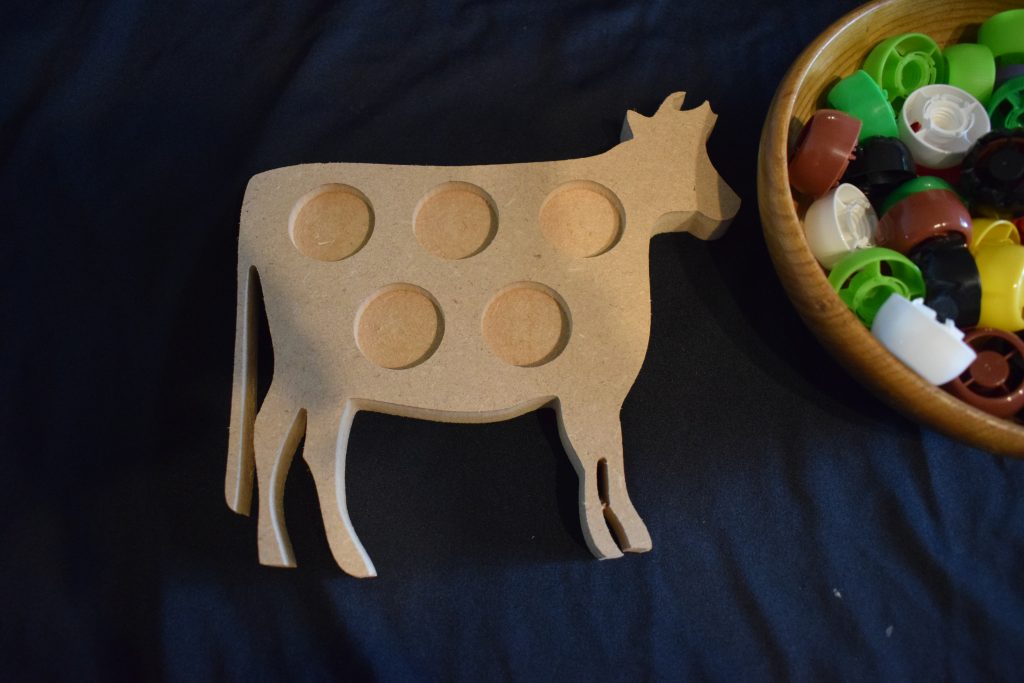 Cow Pouch Lid  – Great For Farm, Nature Or Animal Fine Motor Skills Activities