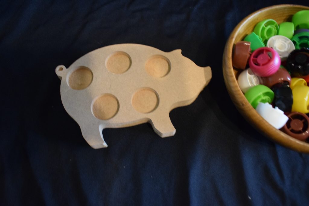 Pig Pouch  Lid  - Great For Farm, Nature Or Animal Fine Motor Skills Activities