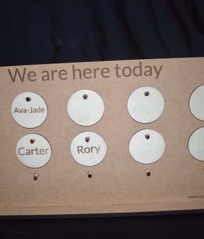 Self Registration Board - Great for name recognition for school, preschool  Or Childminders