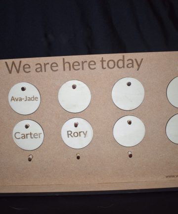 Self Registration Board - Great for name recognition for school, preschool Or Childminders