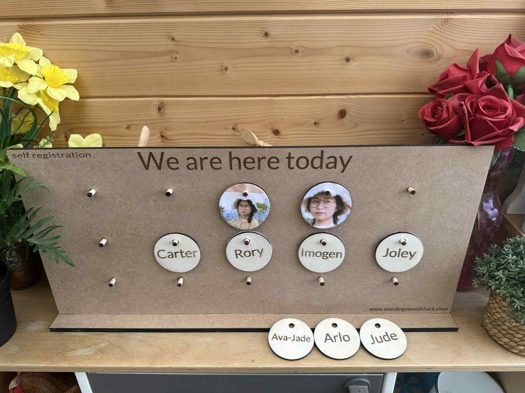 Self Registration Board - Great for name recognition for school, preschool Or Childminders