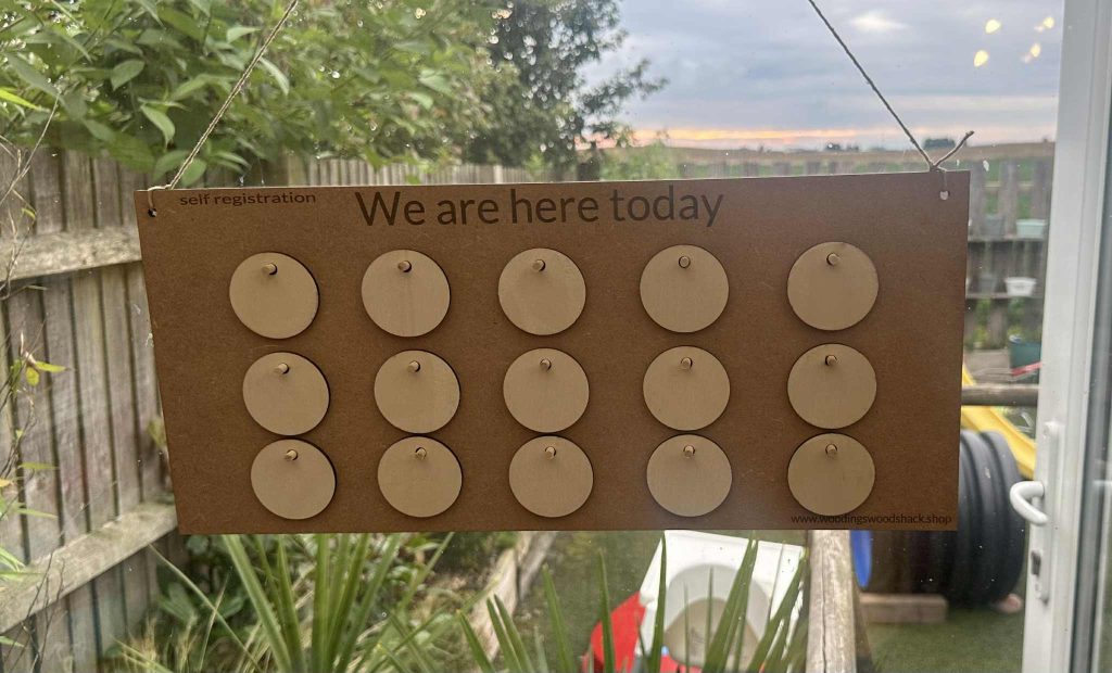 Self Registration Board - Great for name recognition for school, preschool Or Childminders