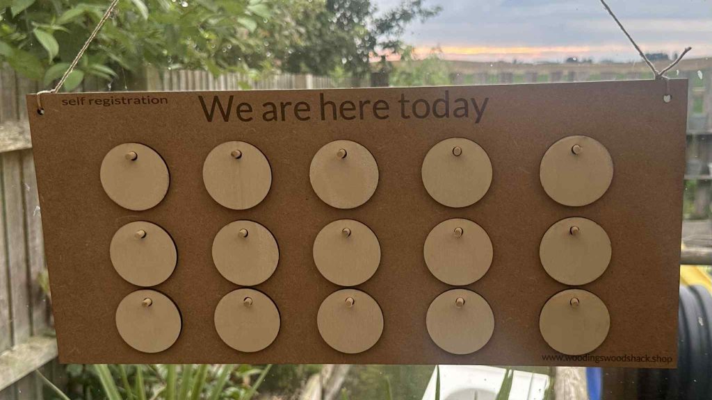 Self Registration Board - Great for name recognition for school, preschool Or Childminders