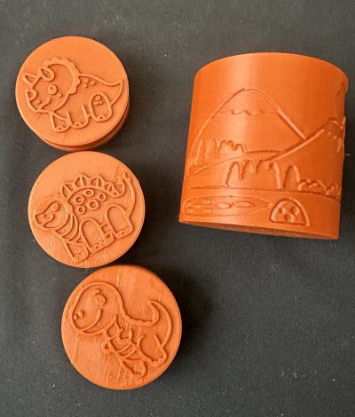 Dinosaur Stamper & Roller Set -  Great for Coloured Play Dough or Damp sand Also Great For Dinosaur Projects