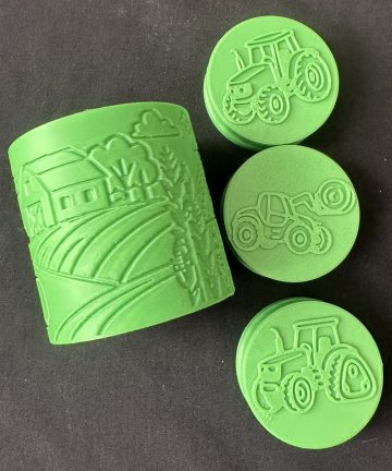 Tractor Stamper & Roller Set – Great for Coloured Play Dough or Damp sand, Also Ideal For Farming, Nature Or Harvest Projects - Image 3