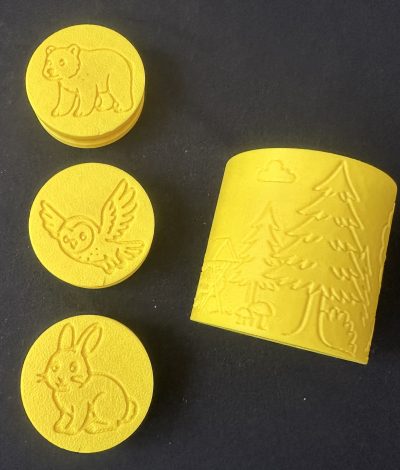Woodland Animal Stamper & Roller Set -  Great for Coloured Play Dough or Damp sand, Also Ideal For Nature & Woodland Projects