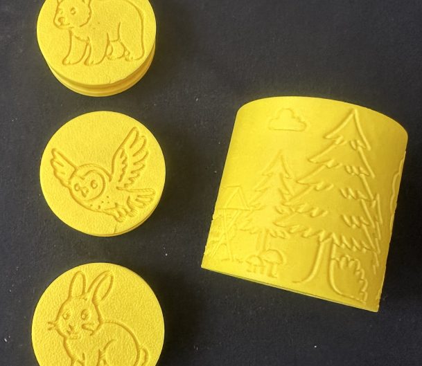 Woodland Animal Stamper & Roller Set -  Great for Coloured Play Dough or Damp sand, Also Ideal For Nature & Woodland Projects